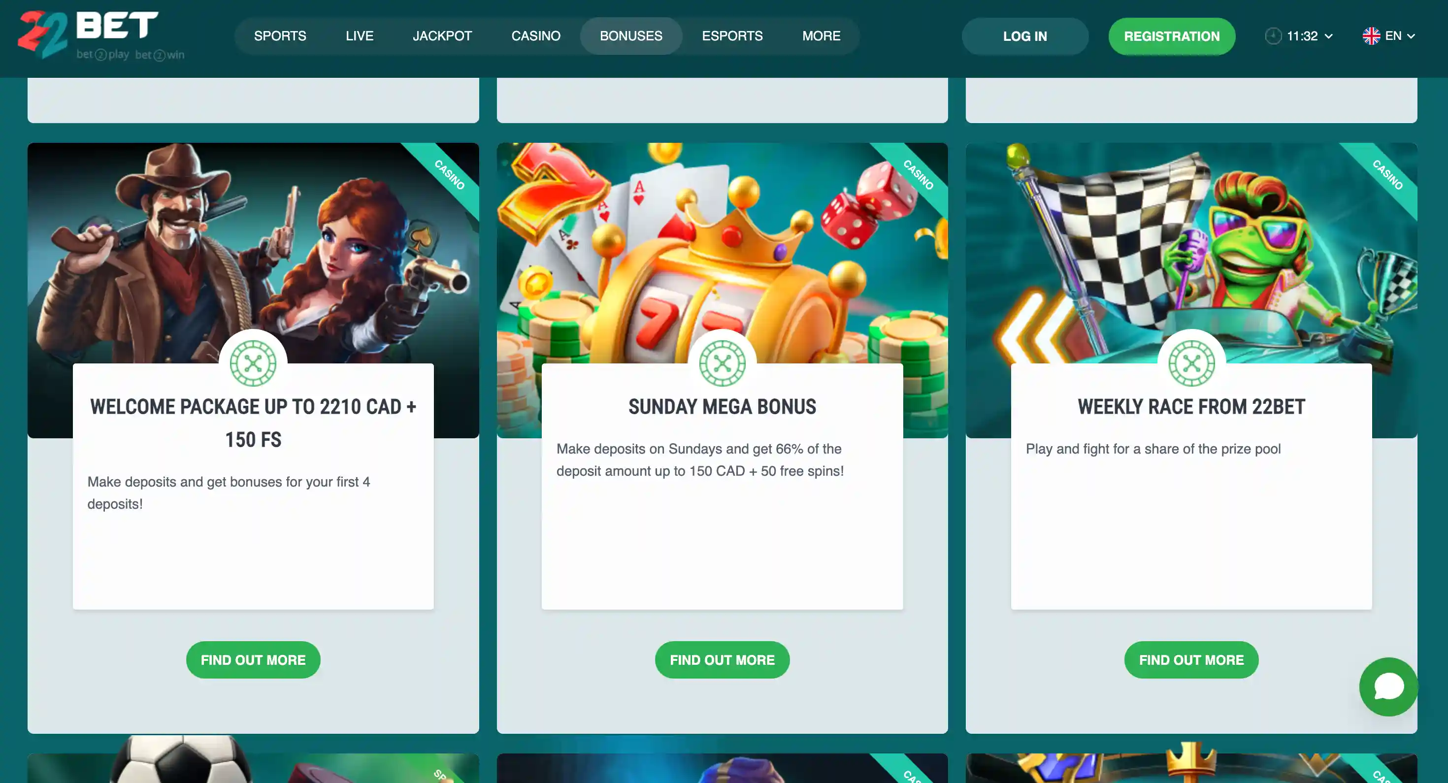 22Bet Bonuses